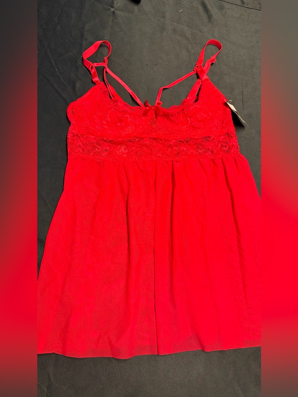 Bright Red Lace Babydoll